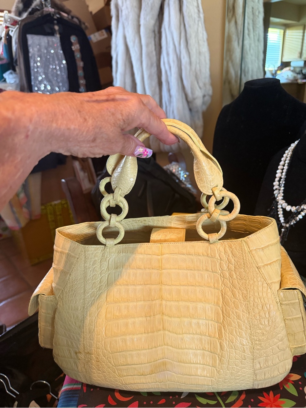 Gorgeous Vintage Crocodile Handbag